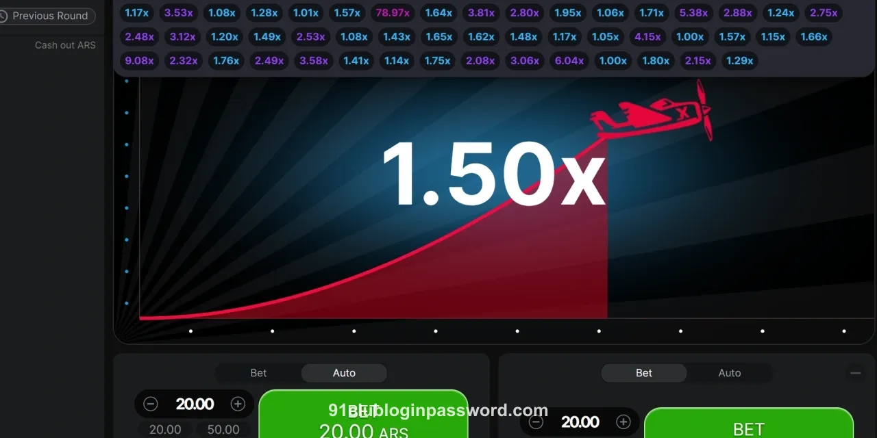 91 Club App Interface - Aviator Game Demo